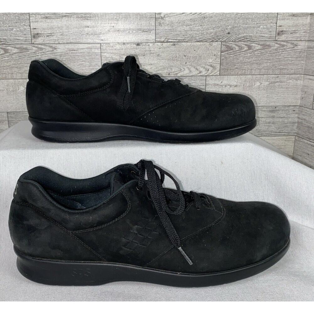 SAS Free Time Walking Shoe Womens Suede Lace Up Comfort Black 11 S Slim